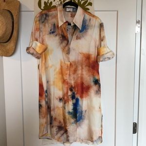 Aritzia Wilfred/le fou watercolor Shirtdress